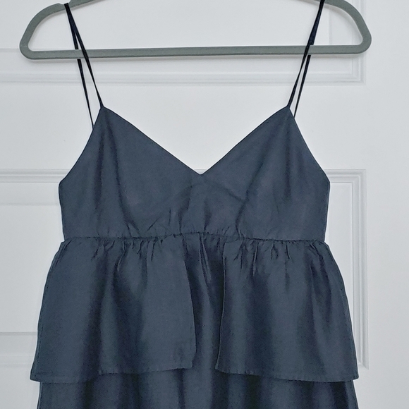 MANGO Dark denim blue color flowy summer cami mini dress - Picture 9 of 11